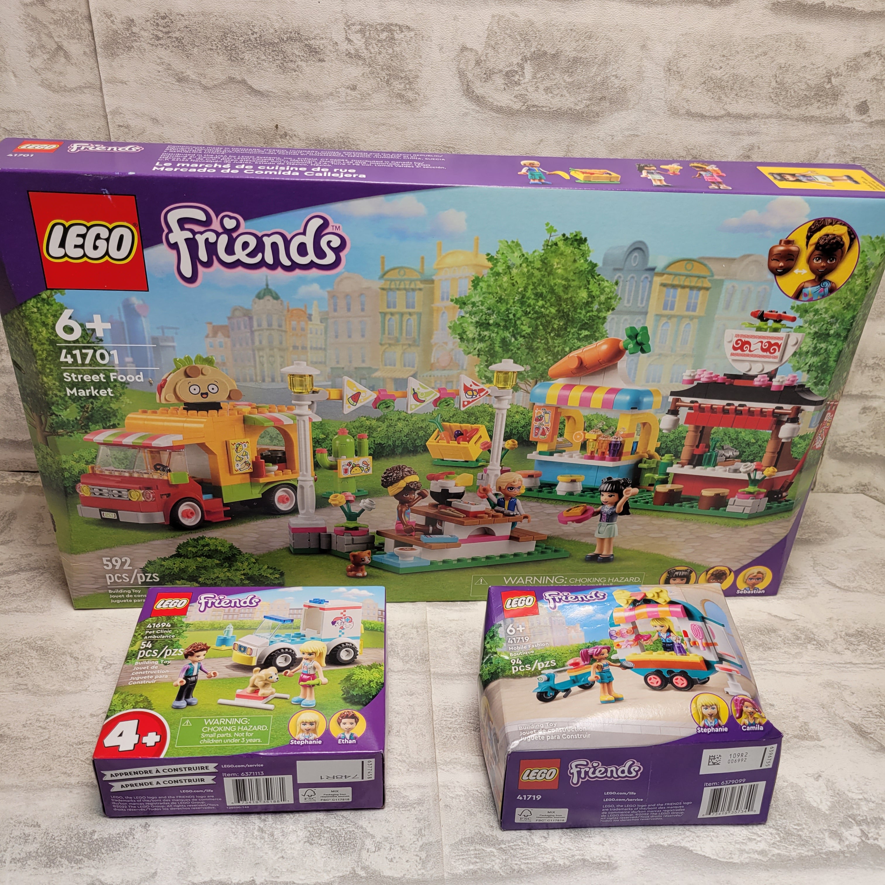 LEGO Friends 41701 Street Food Market, Fashion Boutique, & Pet Ambulance (7922180260078)
